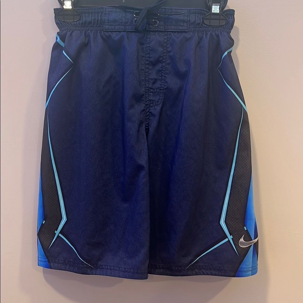 Nike Navy and Light Blue Swim Trunks